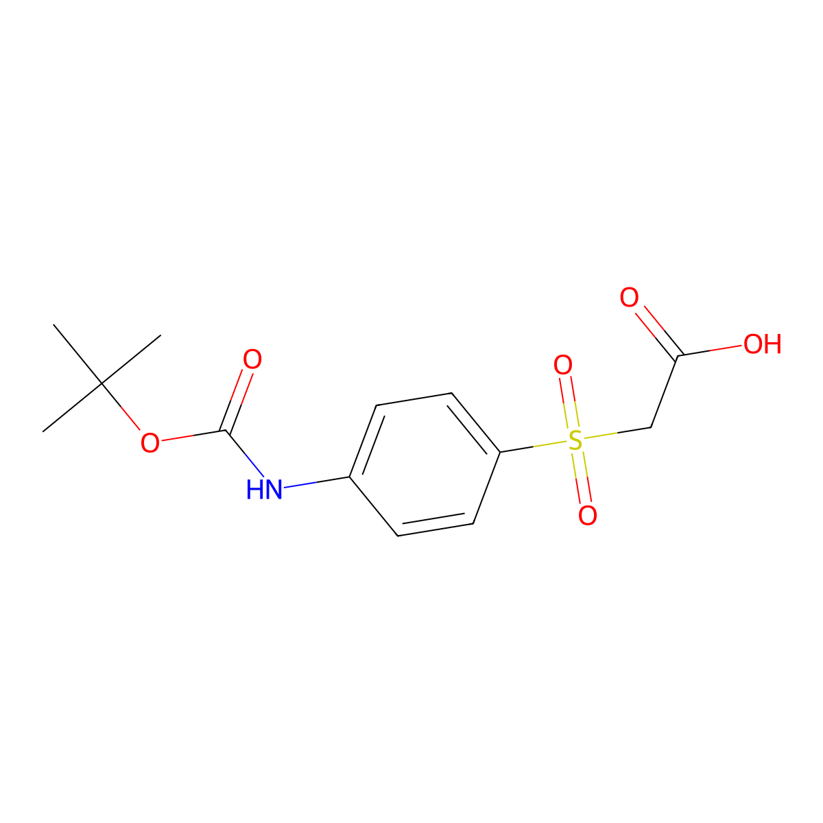 2-(4-{[(Tert-butoxy)carbonyl]amino}benzenesulfonyl)acetic acid molecular structure, CAS 2580251-64-3