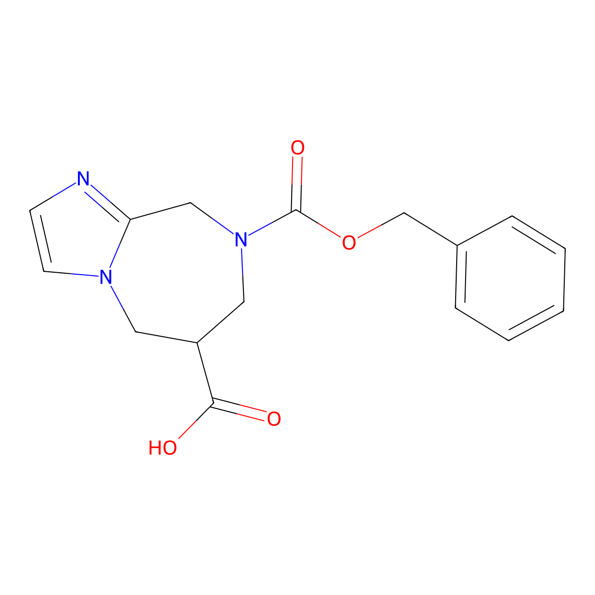 8-[(benzyloxy)carbonyl]-5H,6H,7H,8H,9H-imidazo[1,2-a][1,4]diazepine-6-carboxylic acid molecular structure, CAS 2580251-73-4