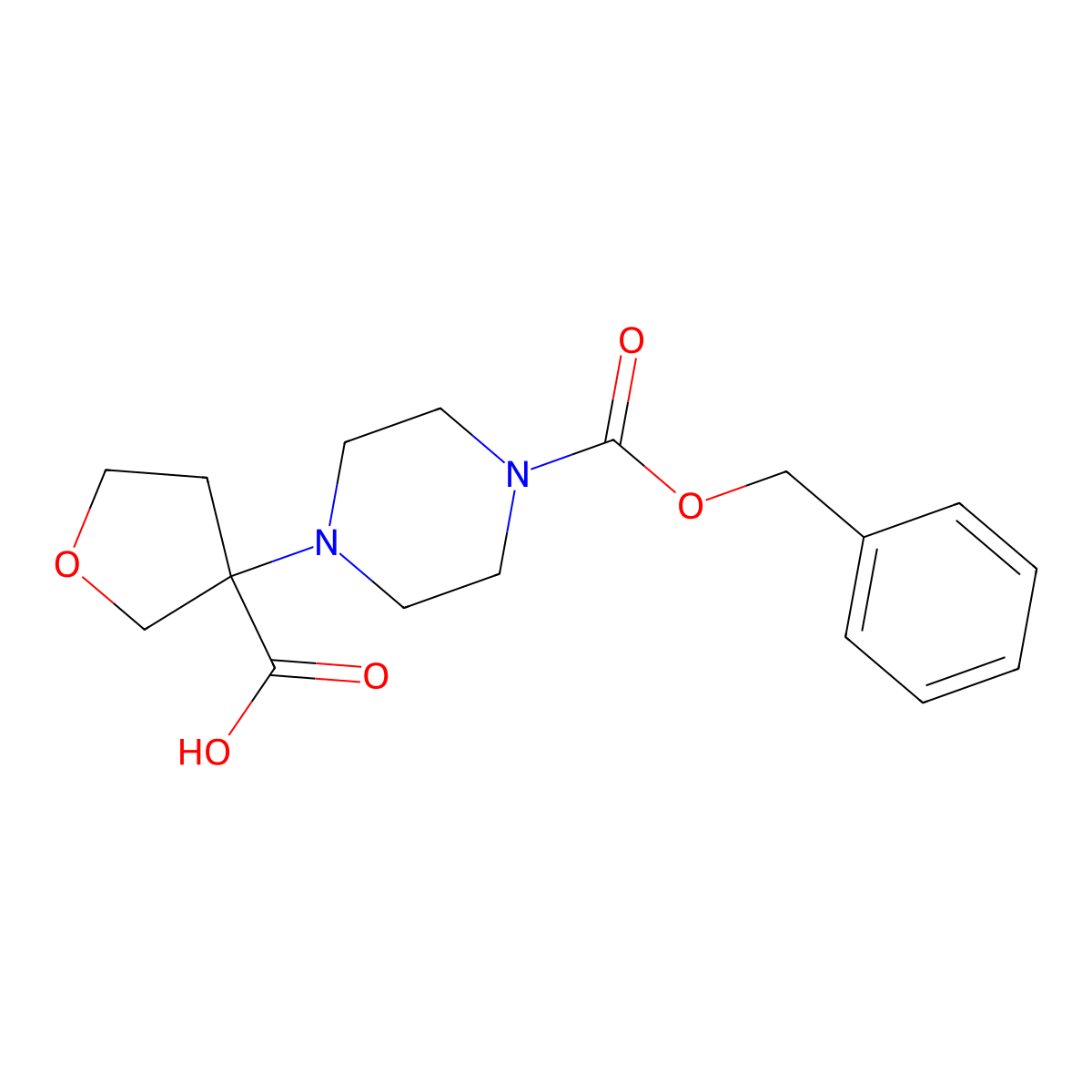3-{4-[(Benzyloxy)carbonyl]piperazin-1-yl}oxolane-3-carboxylic acid molecular structure, CAS 2580251-86-9