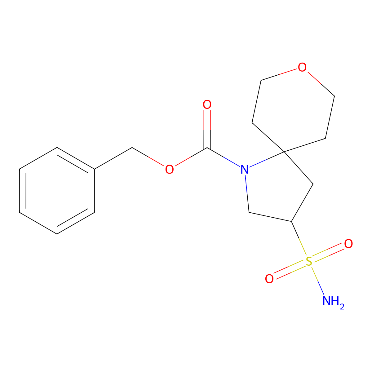 Benzyl 3-sulfamoyl-8-oxa-1-azaspiro[4.5]decane-1-carboxylate molecular structure, CAS 2580251-92-7
