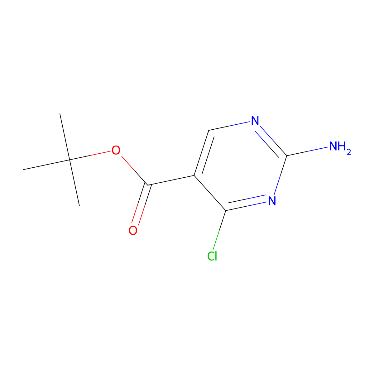 tert-Butyl 2-amino-4-chloropyrimidine-5-carboxylate molecular structure, CAS 2580252-04-4