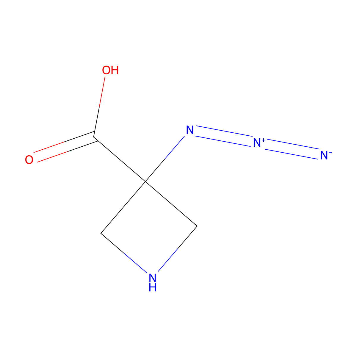 3-Azidoazetidine-3-carboxylic acid molecular structure, CAS 2580252-15-7