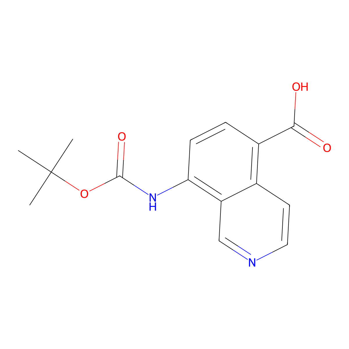 8-{[(Tert-butoxy)carbonyl]amino}isoquinoline-5-carboxylic acid molecular structure, CAS 2580252-28-2