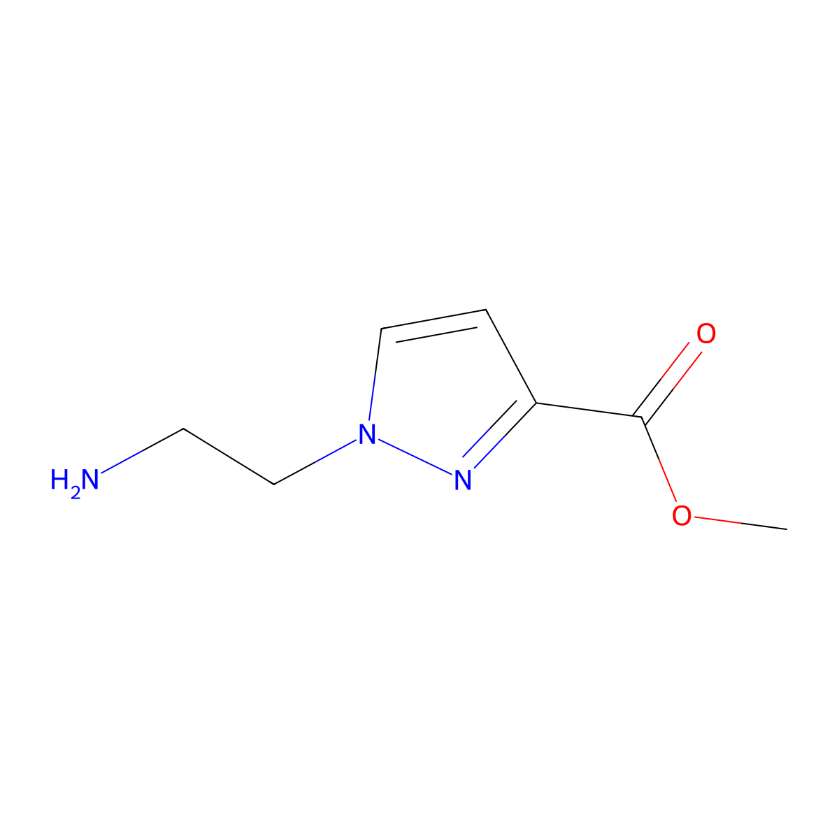 methyl 1-(2-aminoethyl)-1H-pyrazole-3-carboxylate molecular structure, CAS 2580252-29-3
