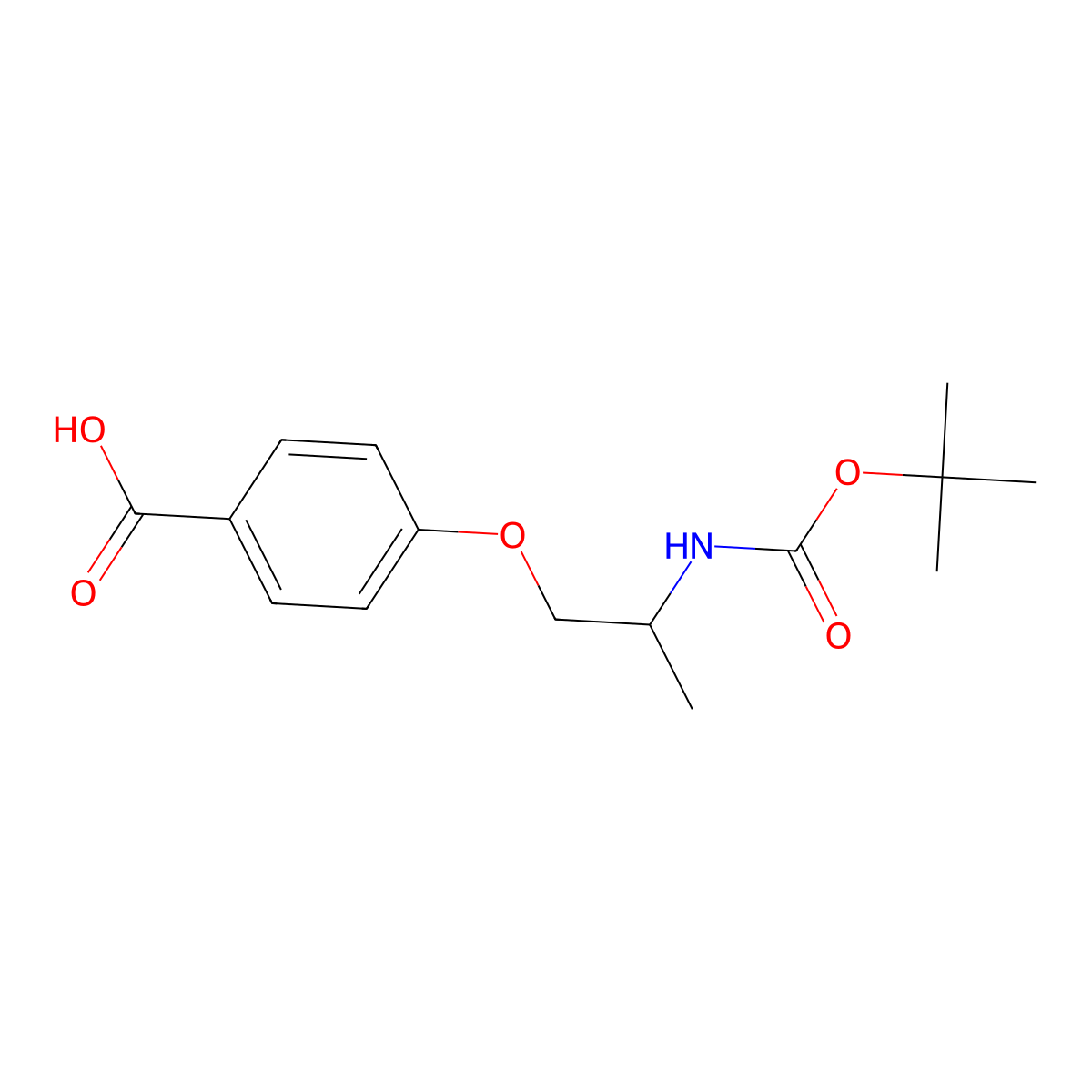 4-(2-{[(Tert-butoxy)carbonyl]amino}propoxy)benzoic acid molecular structure, CAS 2580252-36-2