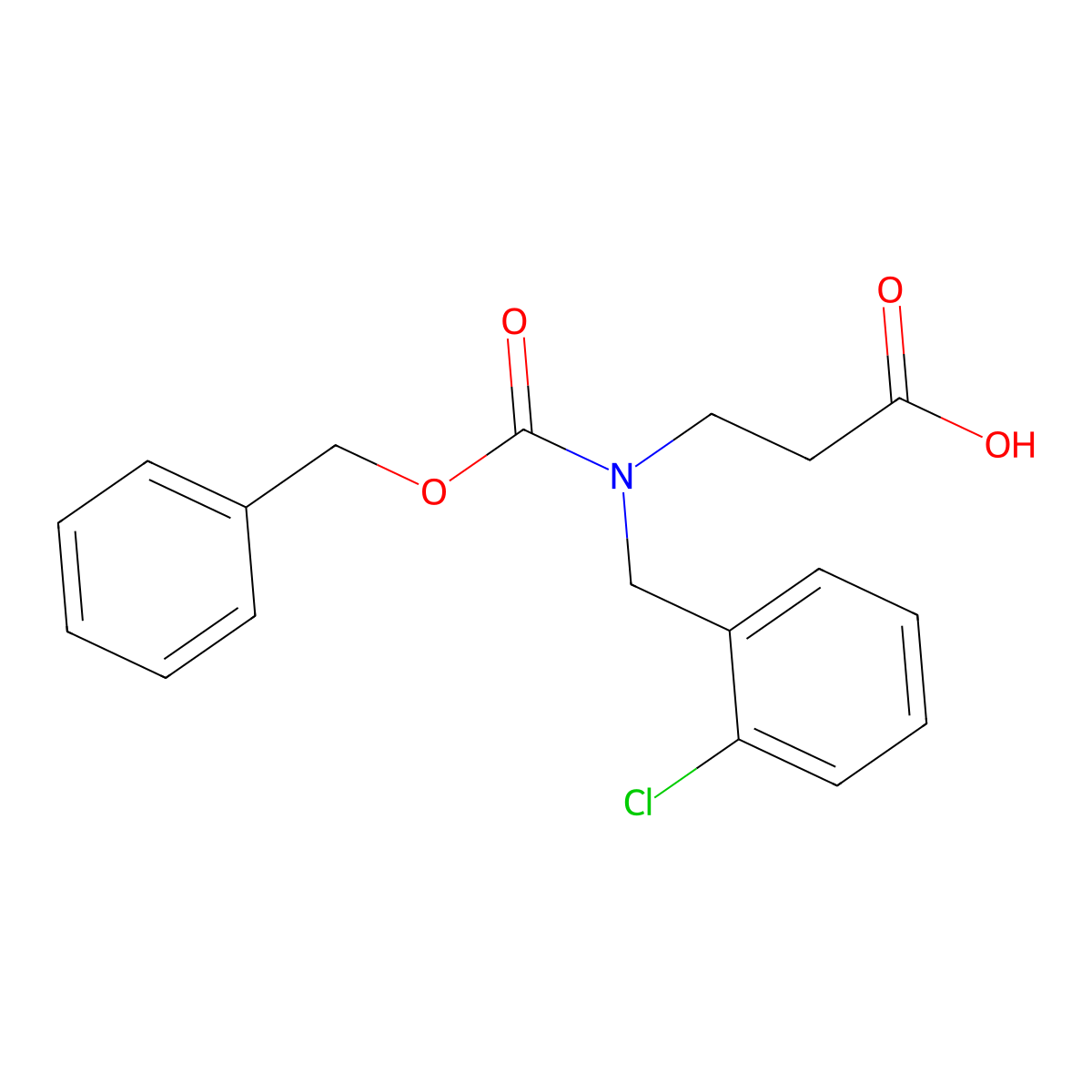 3-{[(Benzyloxy)carbonyl][(2-chlorophenyl)methyl]amino}propanoic acid molecular structure, CAS 2580252-42-0