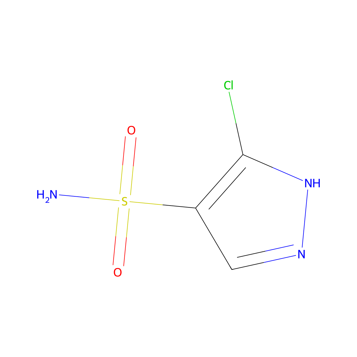 3-chloro-1H-pyrazole-4-sulfonamide molecular structure, CAS 2580252-52-2