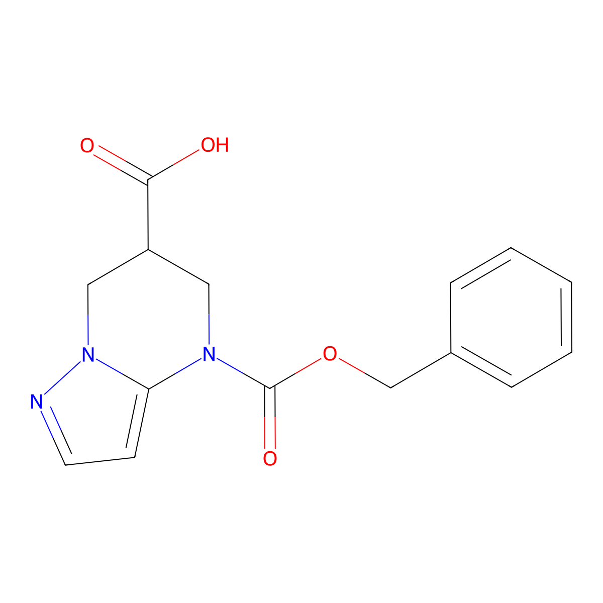 4-[(benzyloxy)carbonyl]-4H,5H,6H,7H-pyrazolo[1,5-a]pyrimidine-6-carboxylic acid molecular structure, CAS 2580252-86-2