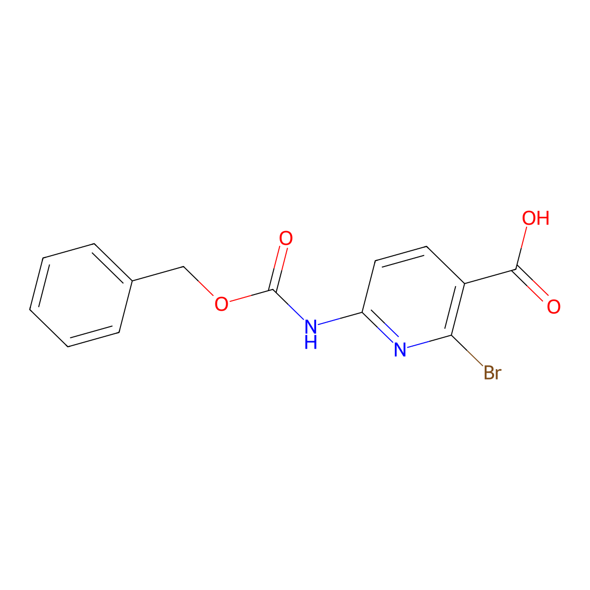 6-{[(Benzyloxy)carbonyl]amino}-2-bromopyridine-3-carboxylic acid molecular structure, CAS 2580252-95-3