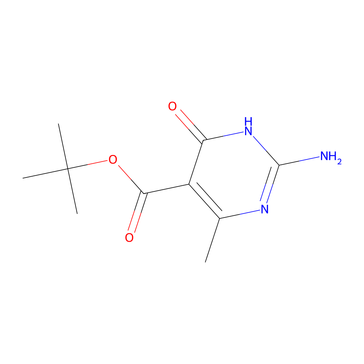 Tert-butyl 2-amino-4-methyl-6-oxo-1,6-dihydropyrimidine-5-carboxylate molecular structure, CAS 2580252-98-6