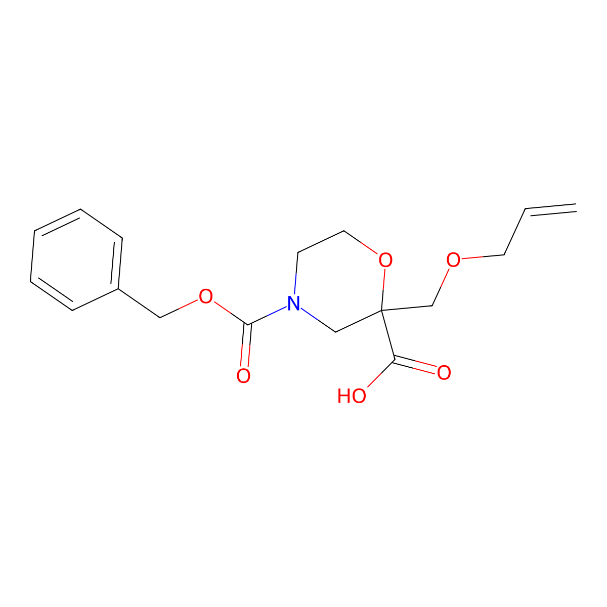 4-[(Benzyloxy)carbonyl]-2-[(prop-2-en-1-yloxy)methyl]morpholine-2-carboxylic acid molecular structure, CAS 2580253-00-3
