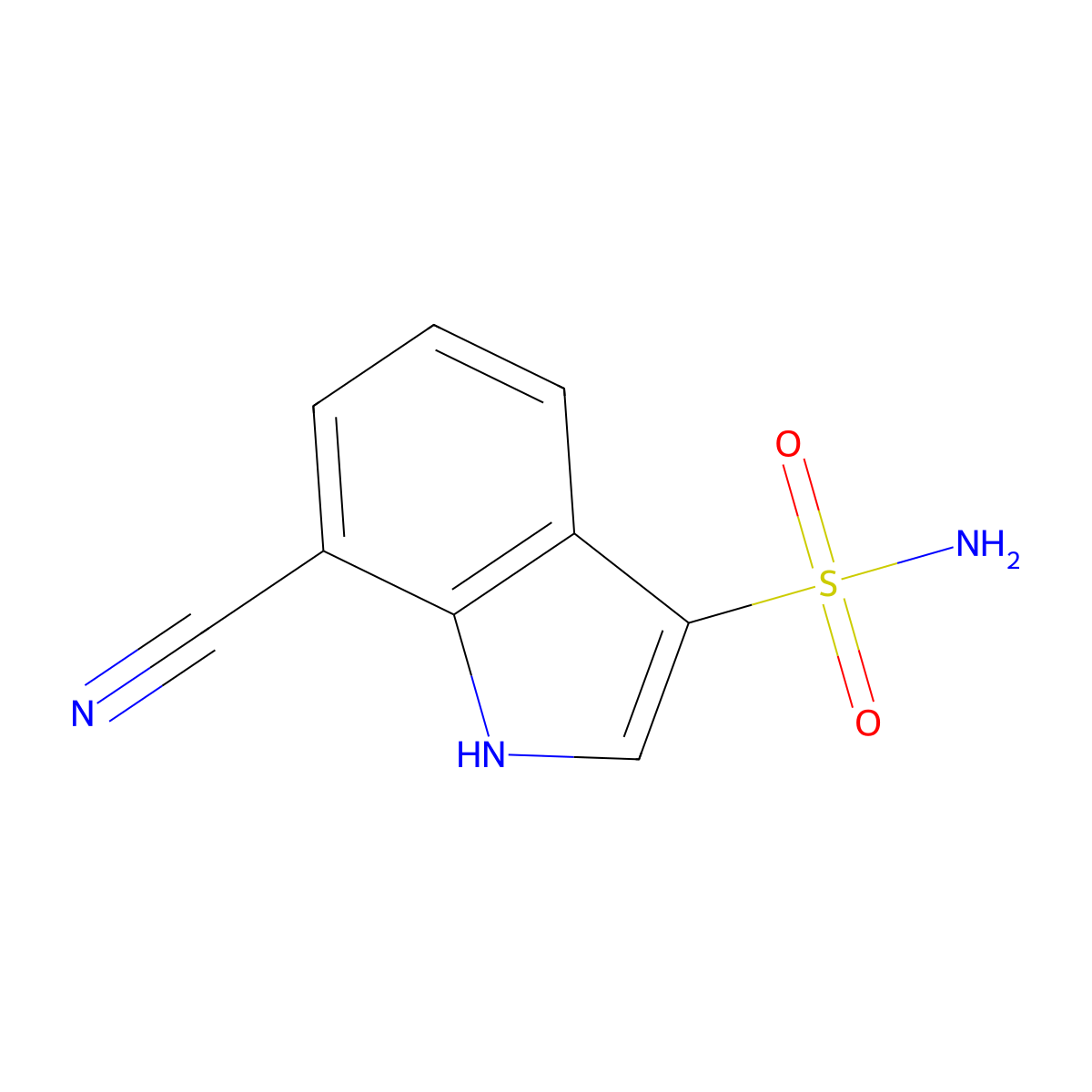 7-cyano-1H-indole-3-sulfonamide molecular structure, CAS 2580253-09-2
