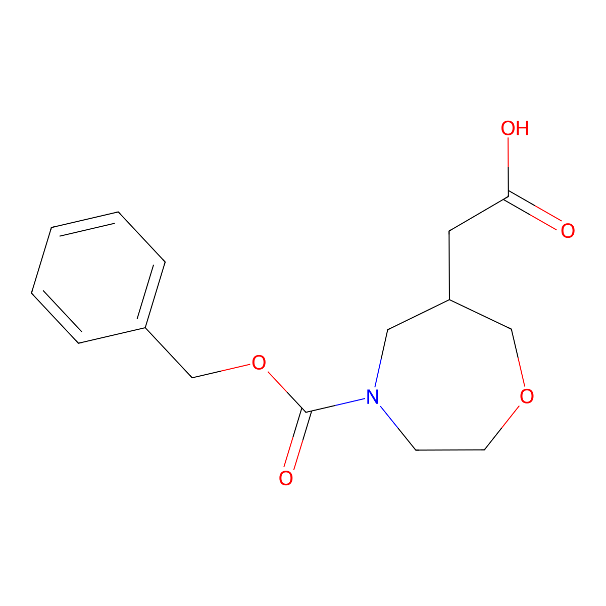 2-{4-[(Benzyloxy)carbonyl]-1,4-oxazepan-6-yl}acetic acid molecular structure, CAS 2580253-10-5