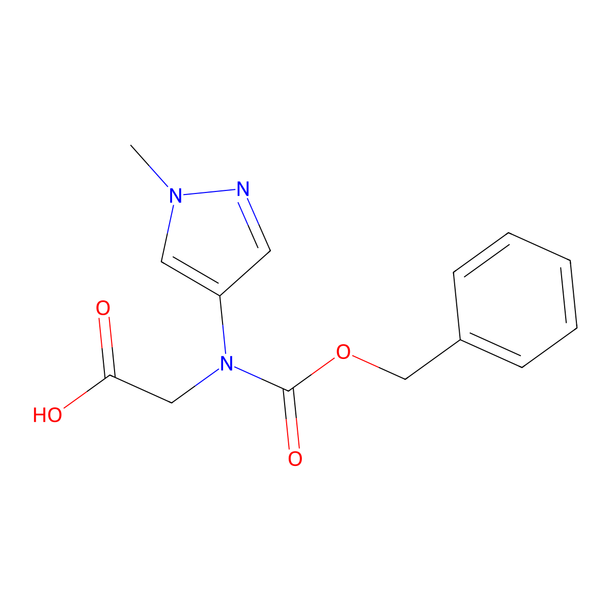 2-{[(benzyloxy)carbonyl](1-methyl-1H-pyrazol-4-yl)amino}acetic acid molecular structure, CAS 2580253-11-6