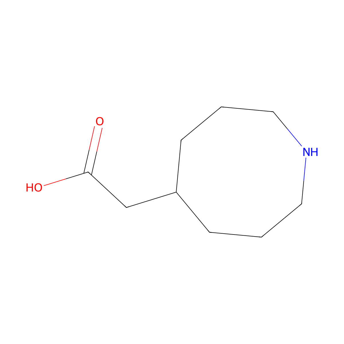 2-(Azocan-5-yl)acetic acid molecular structure, CAS 2580253-15-0