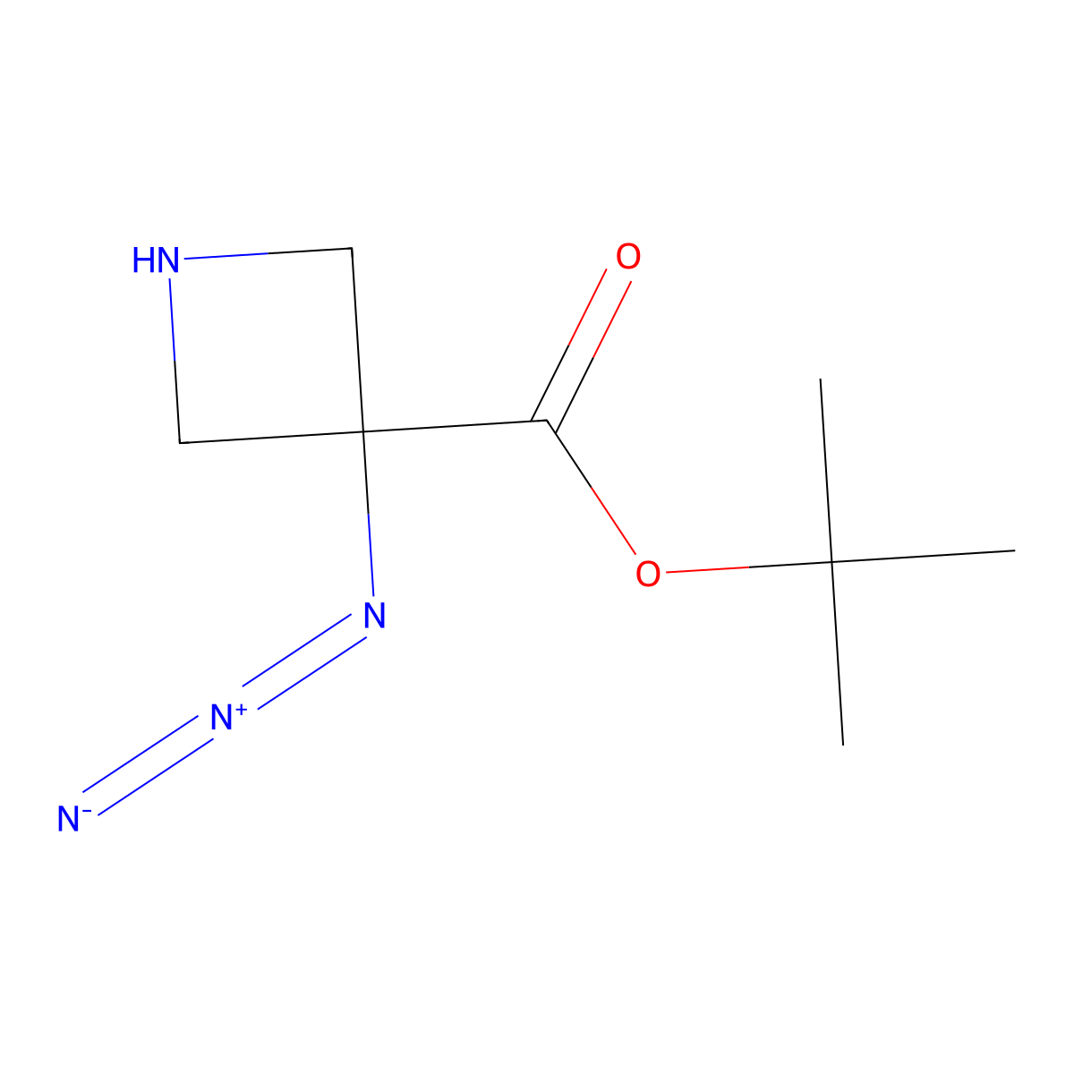 Tert-butyl 3-azidoazetidine-3-carboxylate molecular structure, CAS 2580253-26-3
