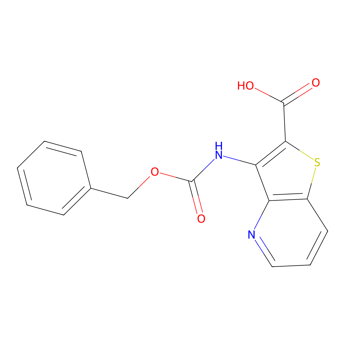 3-{[(Benzyloxy)carbonyl]amino}thieno[3,2-b]pyridine-2-carboxylic acid molecular structure, CAS 2580253-27-4
