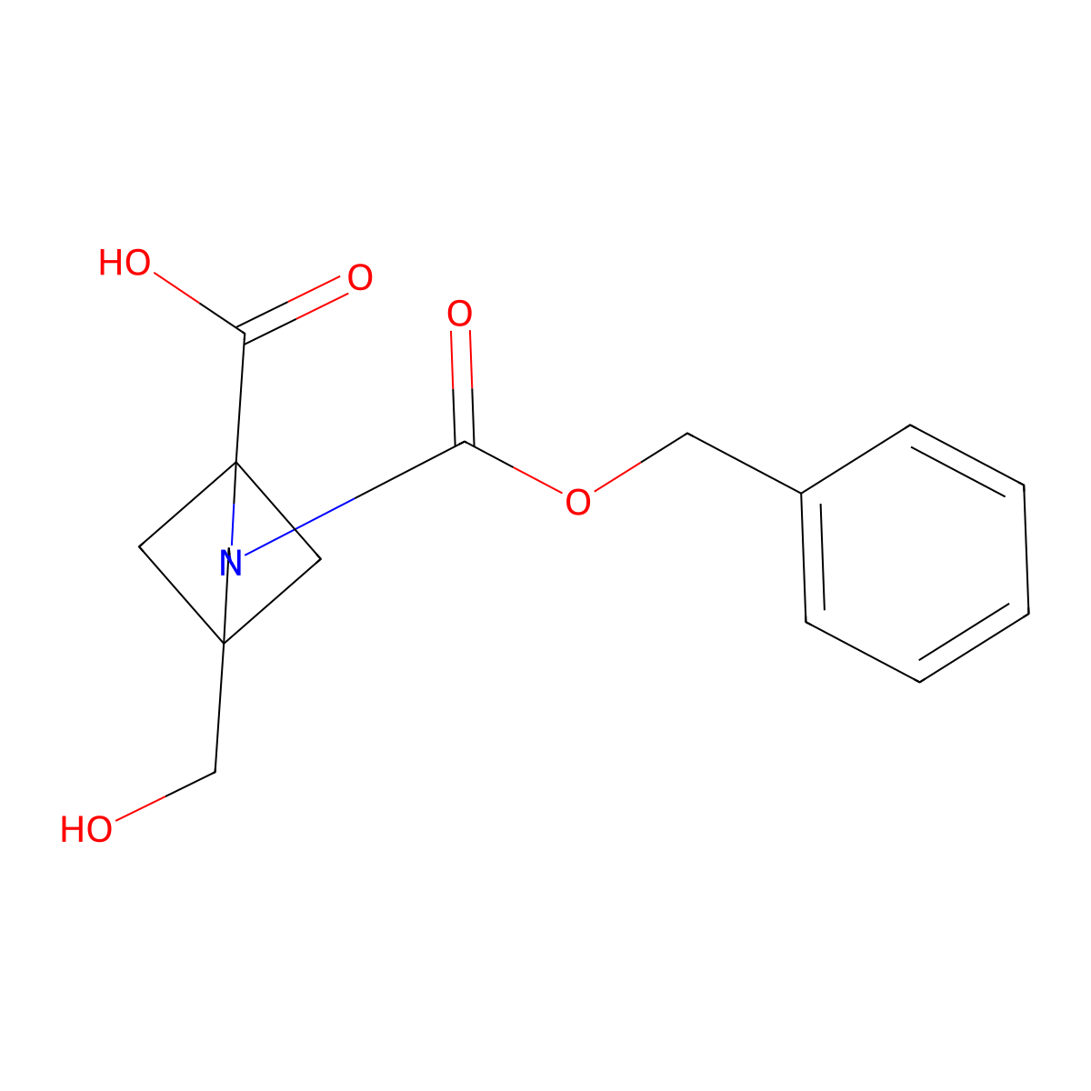 2-[(Benzyloxy)carbonyl]-4-(hydroxymethyl)-2-azabicyclo[2.1.1]hexane-1-carboxylic acid molecular structure, CAS 2580253-31-0