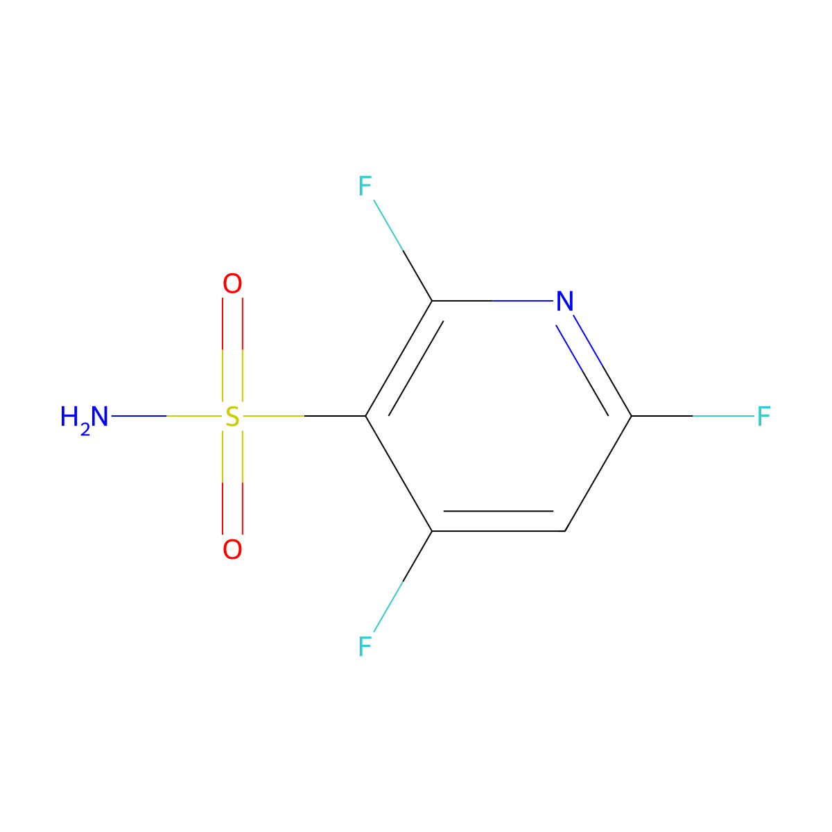 2,4,6-Trifluoropyridine-3-sulfonamide molecular structure, CAS 2580253-42-3