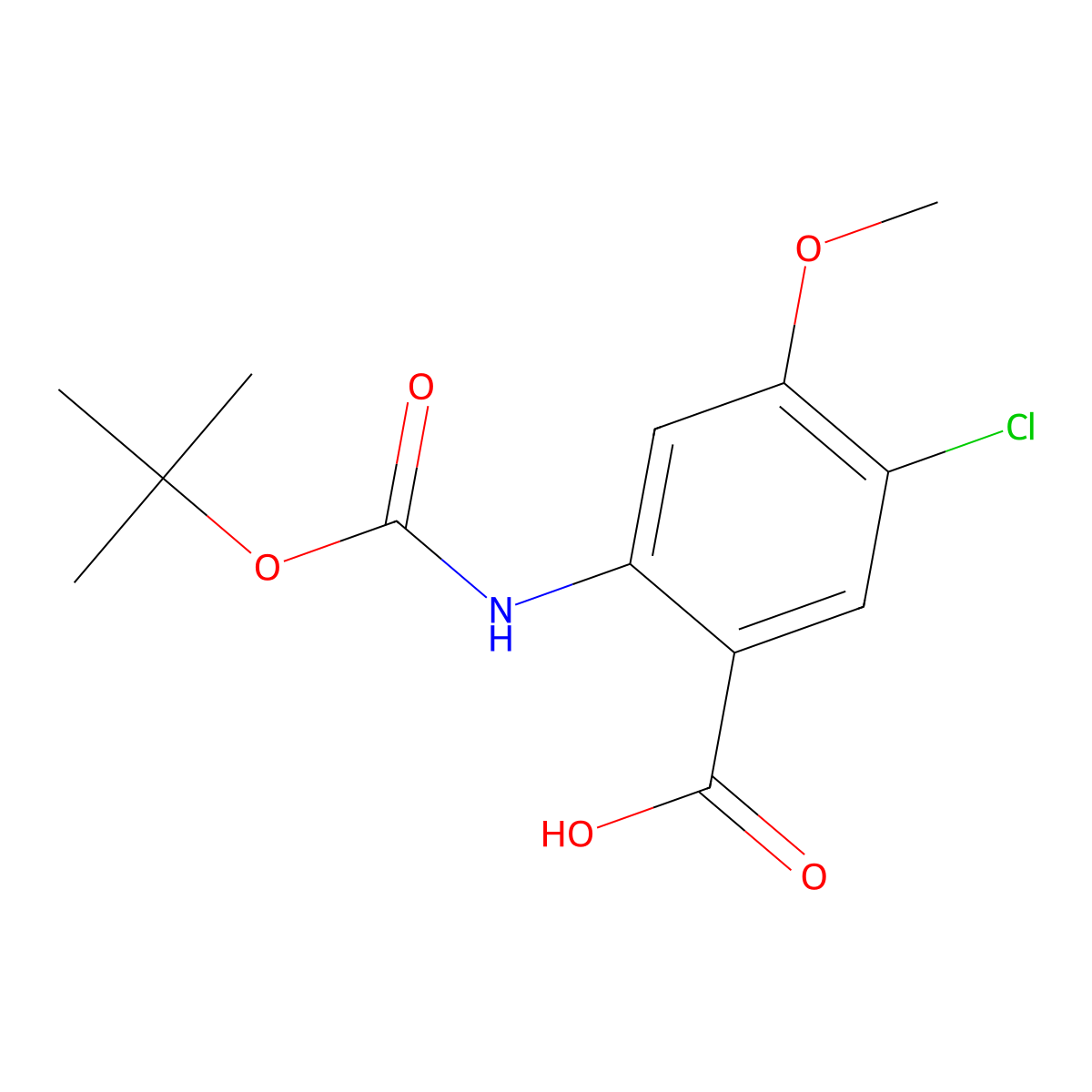 2-{[(Tert-butoxy)carbonyl]amino}-5-chloro-4-methoxybenzoic acid molecular structure, CAS 2580253-47-8