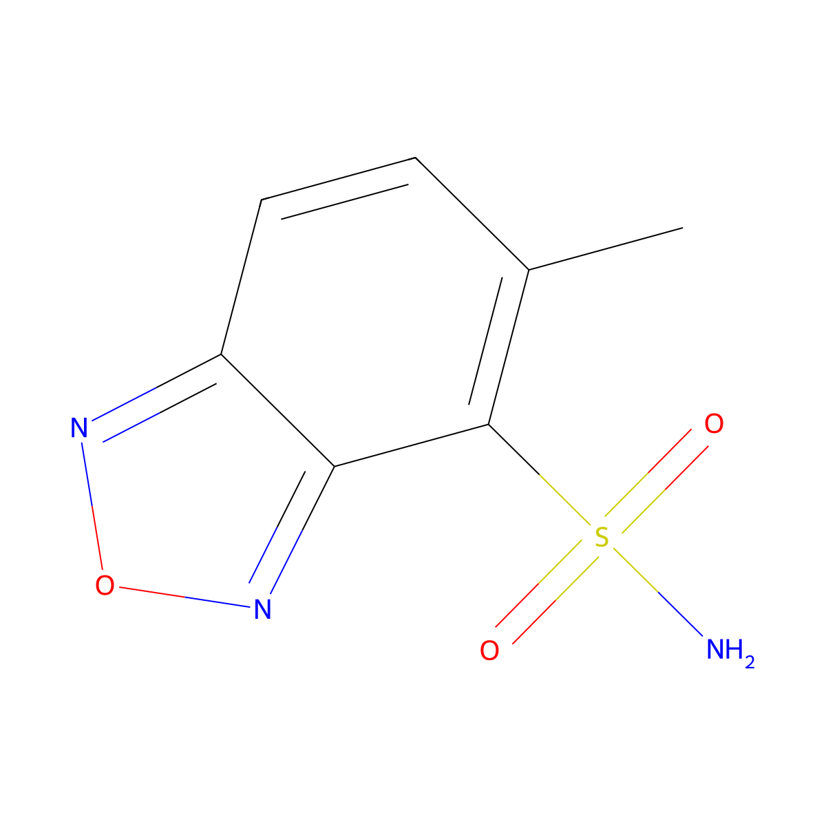 5-Methyl-2,1,3-benzoxadiazole-4-sulfonamide molecular structure, CAS 2580253-48-9
