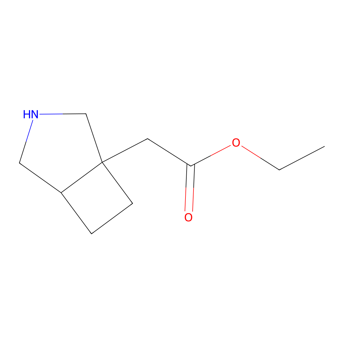 rac-ethyl 2-[(1R,5R)-3-azabicyclo[3.2.0]heptan-1-yl]acetate molecular structure, CAS 2580253-49-0