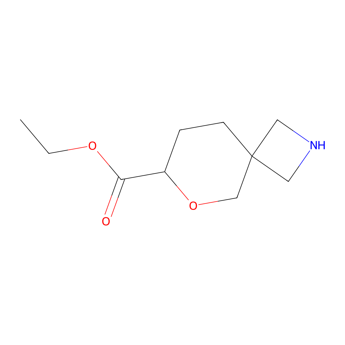 Ethyl 6-oxa-2-azaspiro[3.5]nonane-7-carboxylate molecular structure, CAS 2580253-60-5