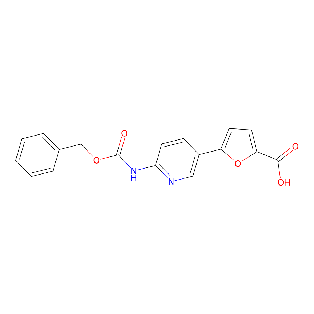 5-(6-{[(Benzyloxy)carbonyl]amino}pyridin-3-yl)furan-2-carboxylic acid molecular structure, CAS 2580253-62-7