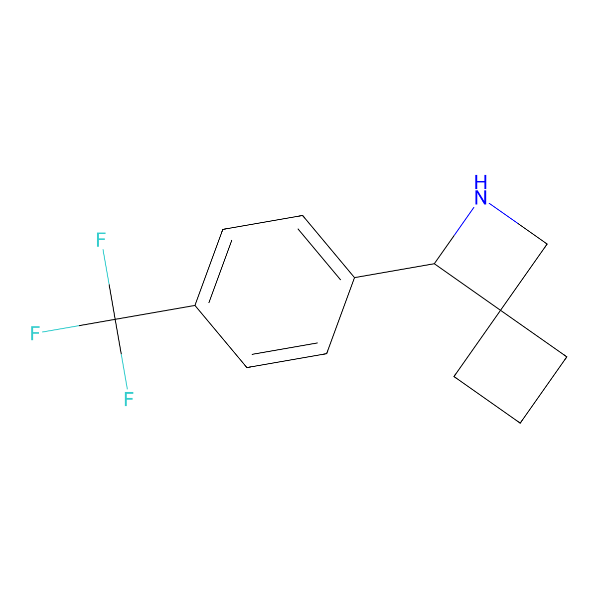 1-[4-(Trifluoromethyl)phenyl]-2-azaspiro[3.3]heptane molecular structure, CAS 2580253-68-3