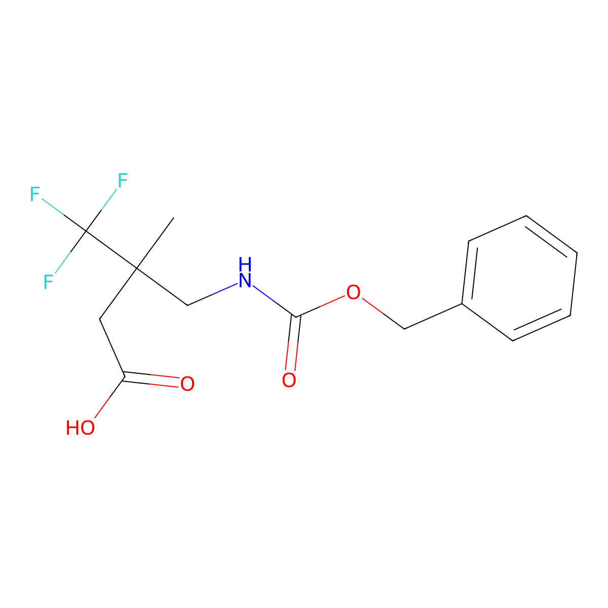 3-({[(Benzyloxy)carbonyl]amino}methyl)-4,4,4-trifluoro-3-methylbutanoic acid molecular structure, CAS 2580253-79-6