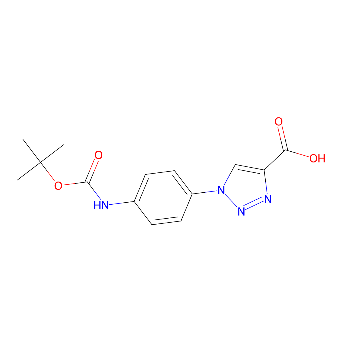 1-(4-{[(tert-butoxy)carbonyl]amino}phenyl)-1H-1,2,3-triazole-4-carboxylic acid molecular structure, CAS 2580253-86-5