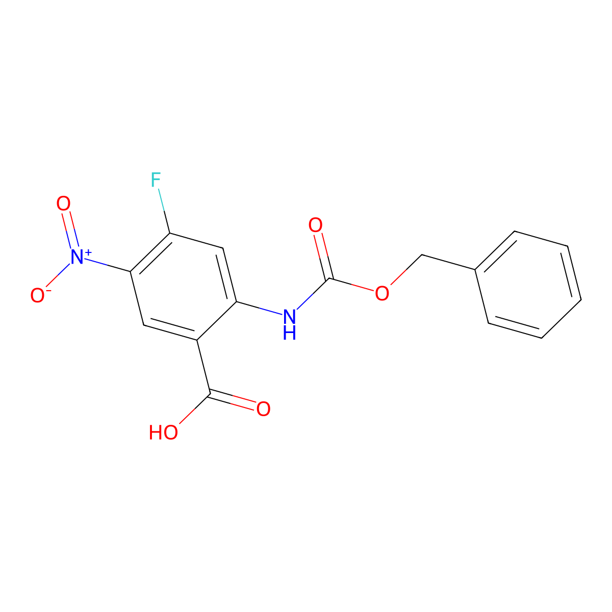 2-{[(Benzyloxy)carbonyl]amino}-4-fluoro-5-nitrobenzoic acid molecular structure, CAS 2580253-91-2