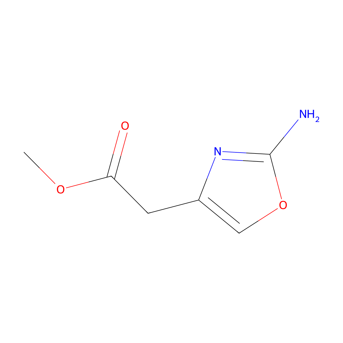 Methyl 2-(2-amino-1,3-oxazol-4-yl)acetate molecular structure, CAS 2580253-97-8