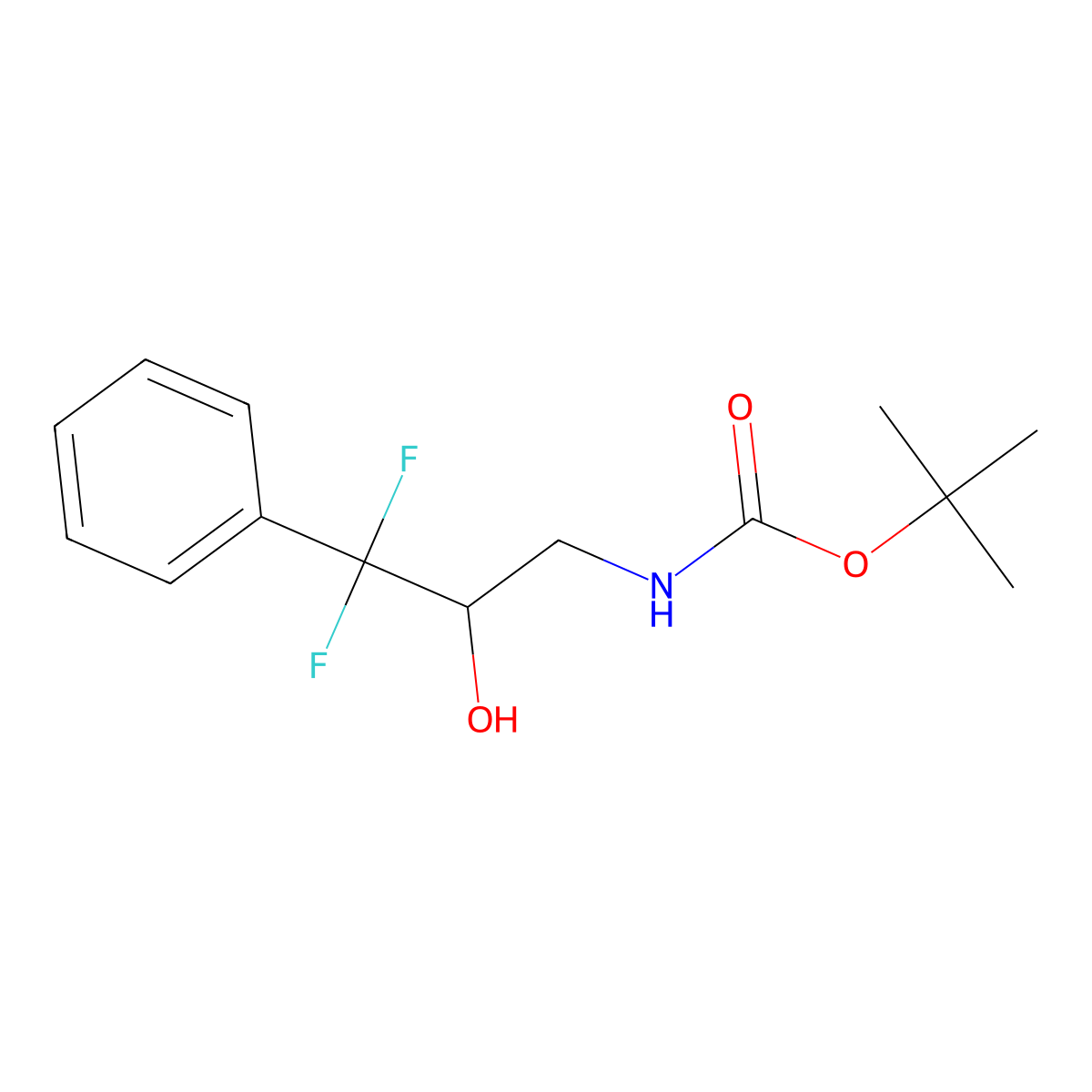 tert-butyl N-(3,3-difluoro-2-hydroxy-3-phenylpropyl)carbamate molecular structure, CAS 2580254-05-1