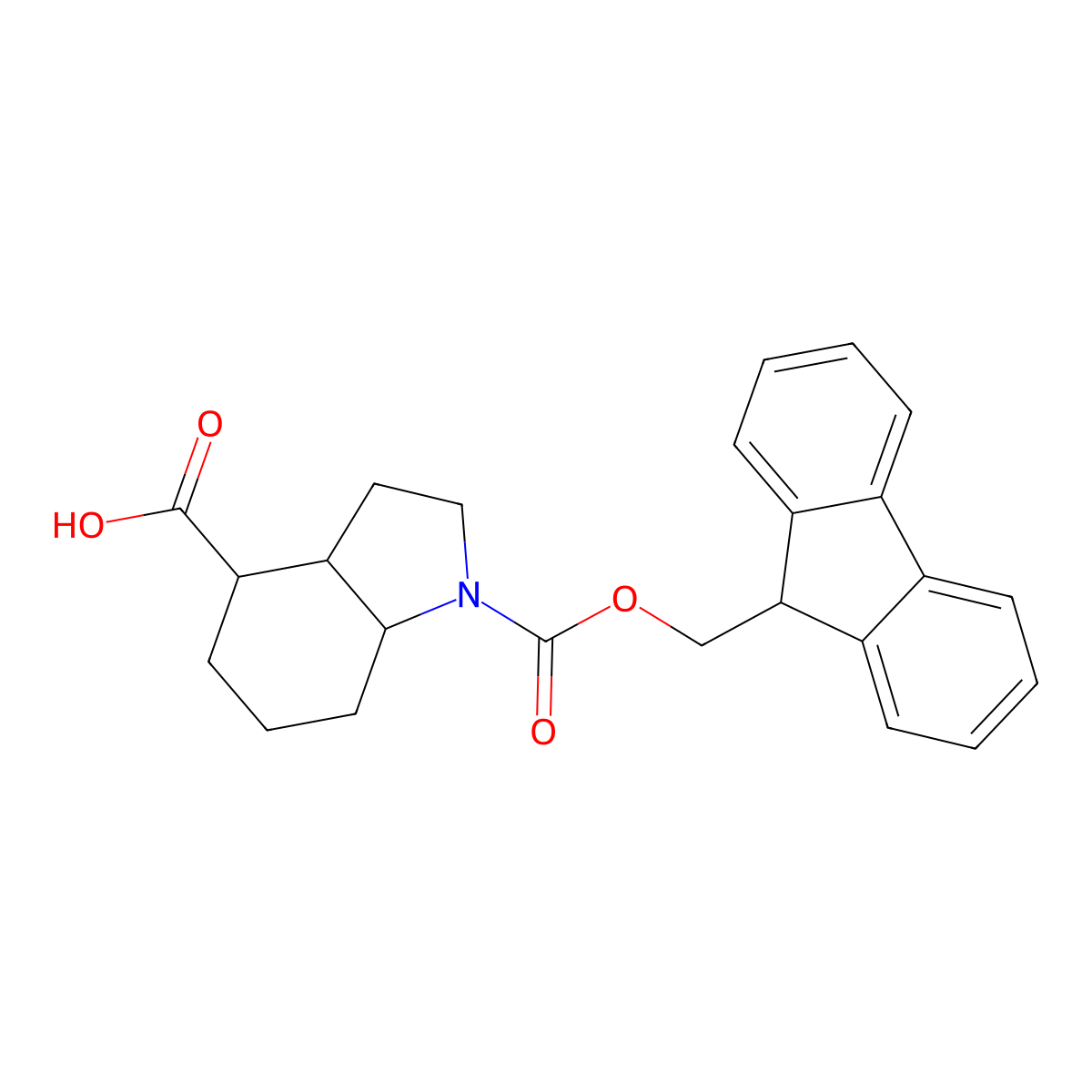 1-{[(9H-fluoren-9-yl)methoxy]carbonyl}-octahydro-1H-indole-4-carboxylic acid molecular structure, CAS 2580254-30-2