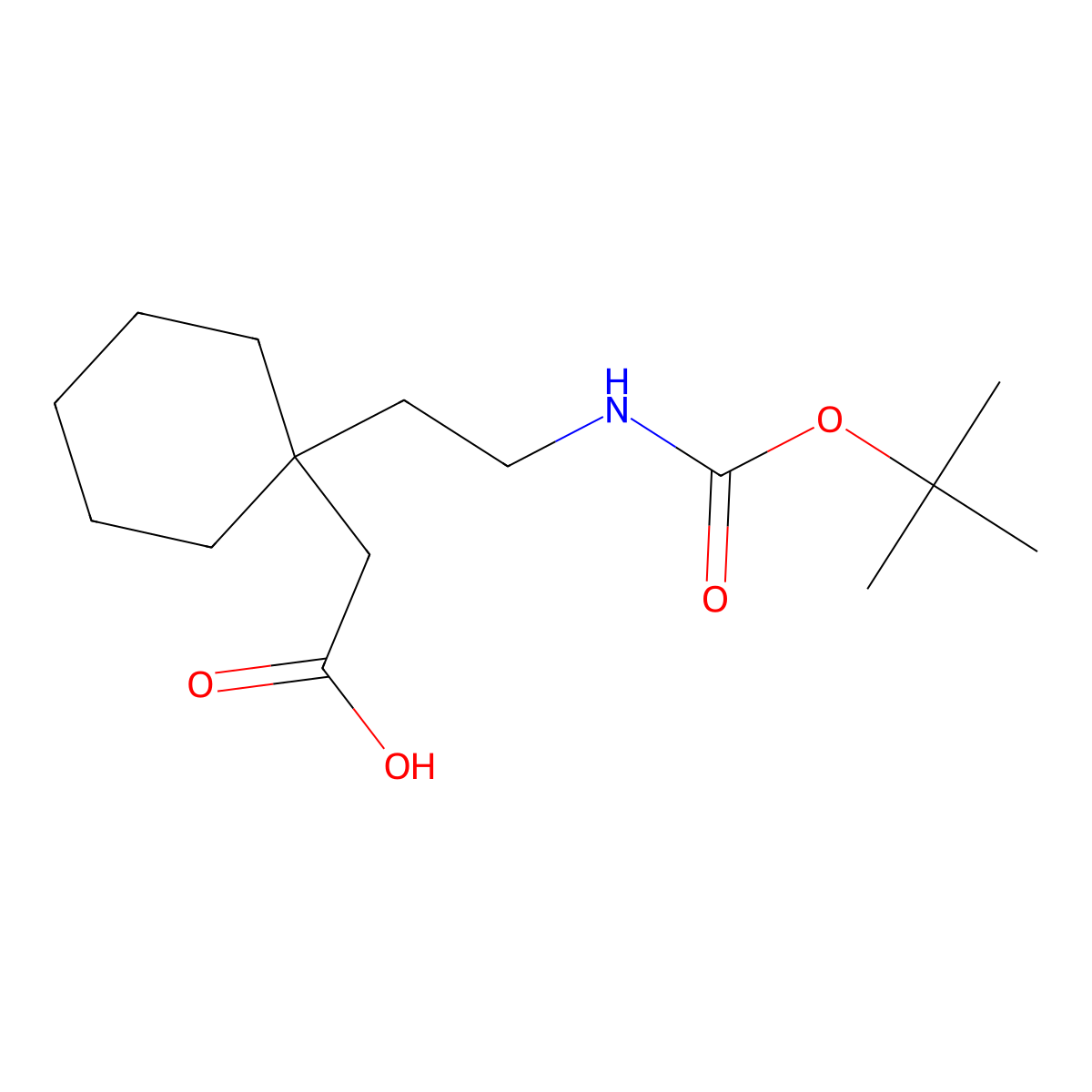 2-[1-(2-{[(Tert-butoxy)carbonyl]amino}ethyl)cyclohexyl]acetic acid molecular structure, CAS 2580254-47-1