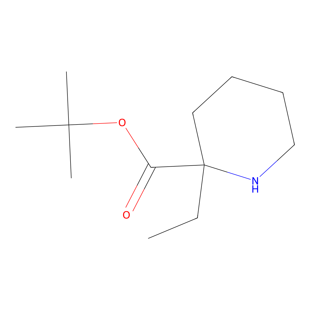 Tert-butyl 2-ethylpiperidine-2-carboxylate molecular structure, CAS 2580254-58-4