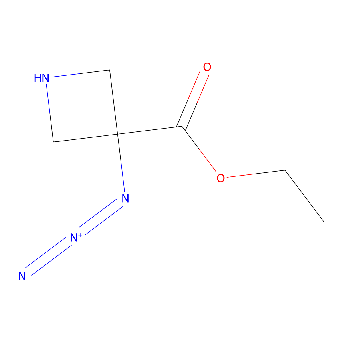 Ethyl 3-azidoazetidine-3-carboxylate molecular structure, CAS 2580254-61-9