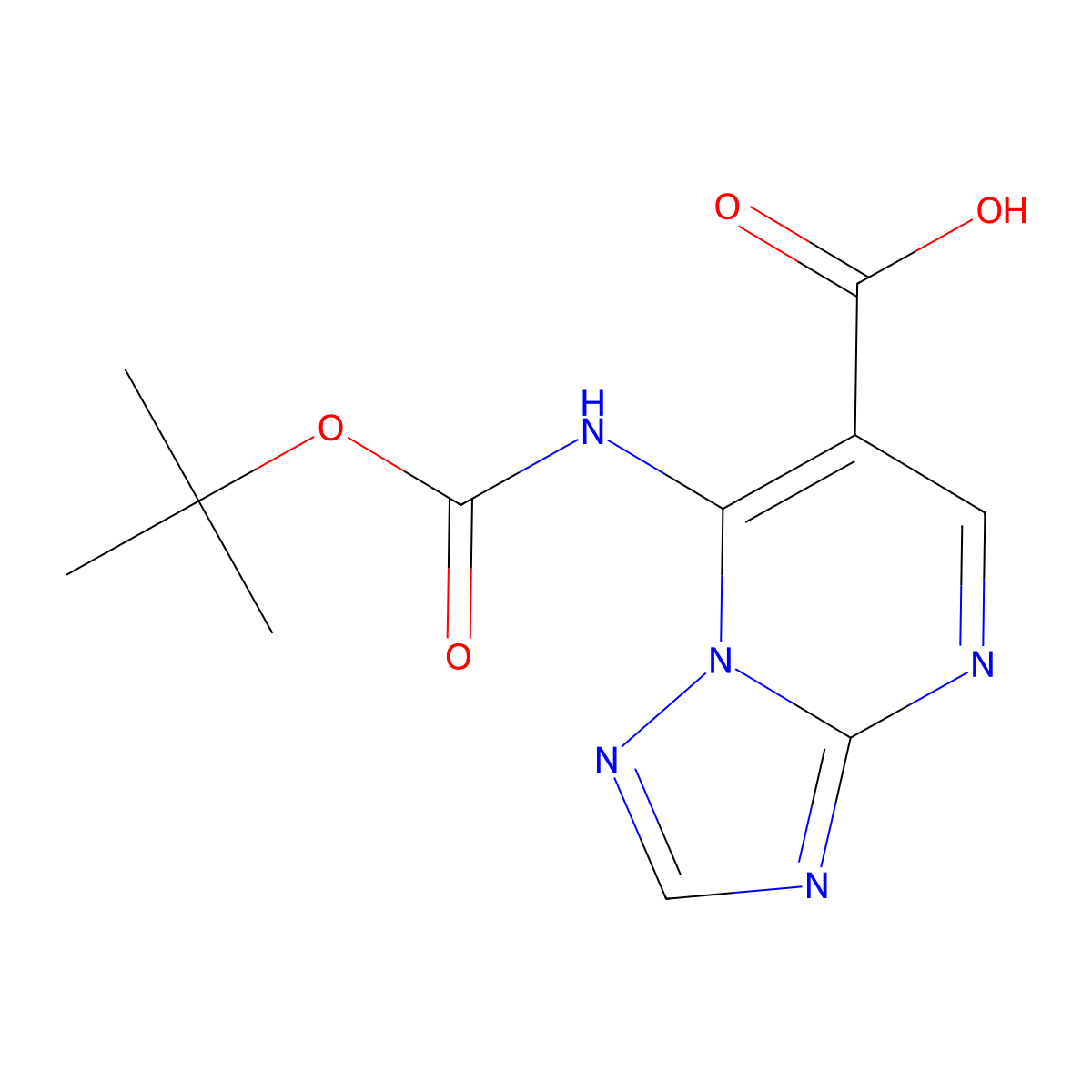 7-{[(Tert-butoxy)carbonyl]amino}-[1,2,4]triazolo[1,5-a]pyrimidine-6-carboxylic acid molecular structure, CAS 2580254-63-1