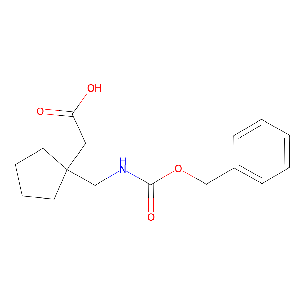 2-[1-({[(Benzyloxy)carbonyl]amino}methyl)cyclopentyl]acetic acid molecular structure, CAS 2580254-64-2