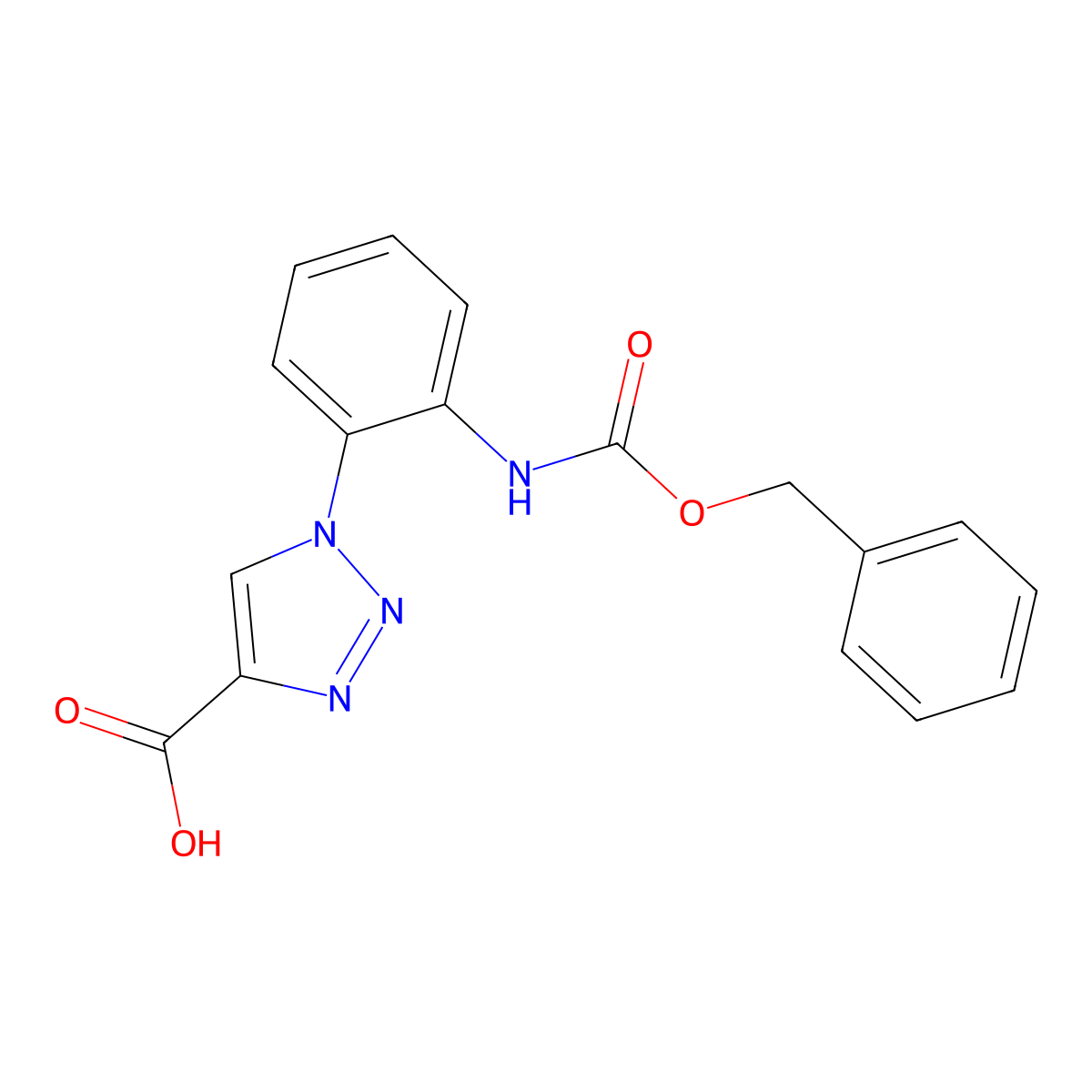 1-(2-{[(benzyloxy)carbonyl]amino}phenyl)-1H-1,2,3-triazole-4-carboxylic acid molecular structure, CAS 2580254-66-4