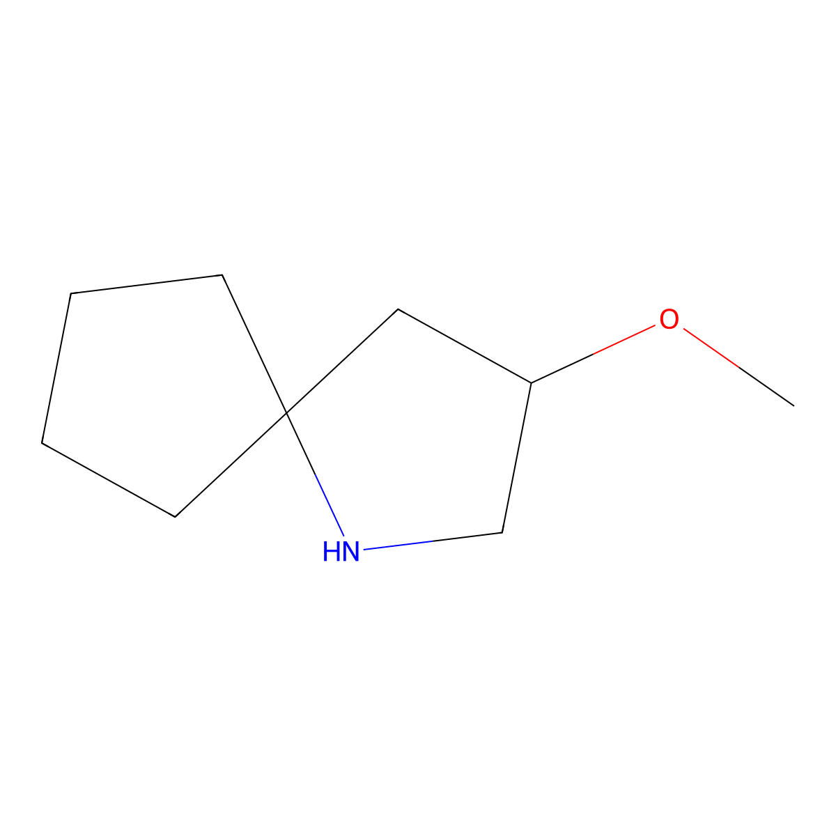3-Methoxy-1-azaspiro[4.4]nonane molecular structure, CAS 2580254-67-5