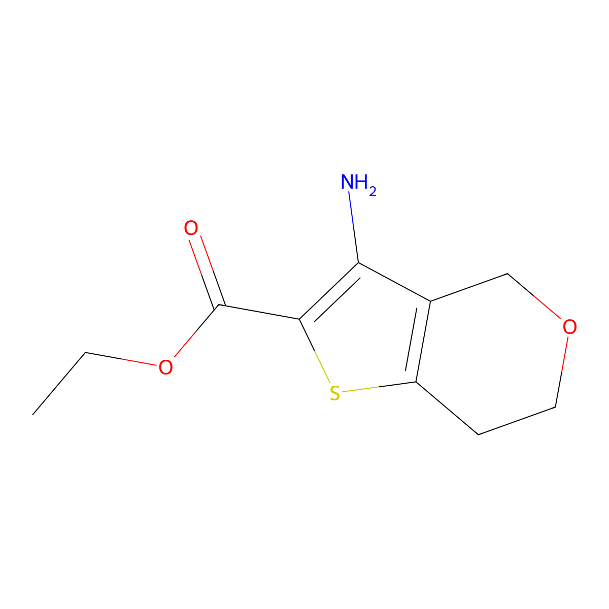 ethyl 3-amino-4H,6H,7H-thieno[3,2-c]pyran-2-carboxylate molecular structure, CAS 2580254-76-6