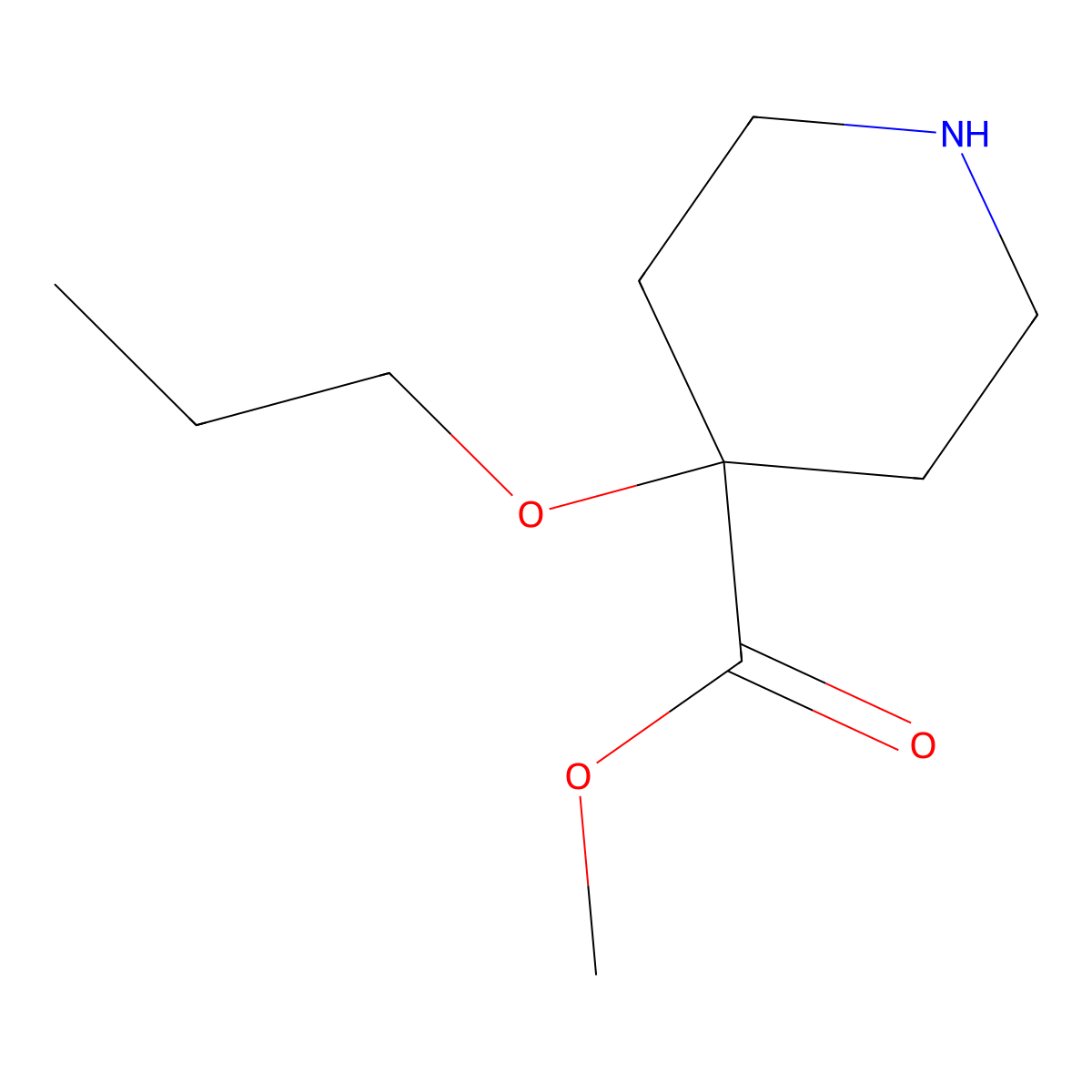 Methyl 4-propoxypiperidine-4-carboxylate molecular structure, CAS 2580254-81-3