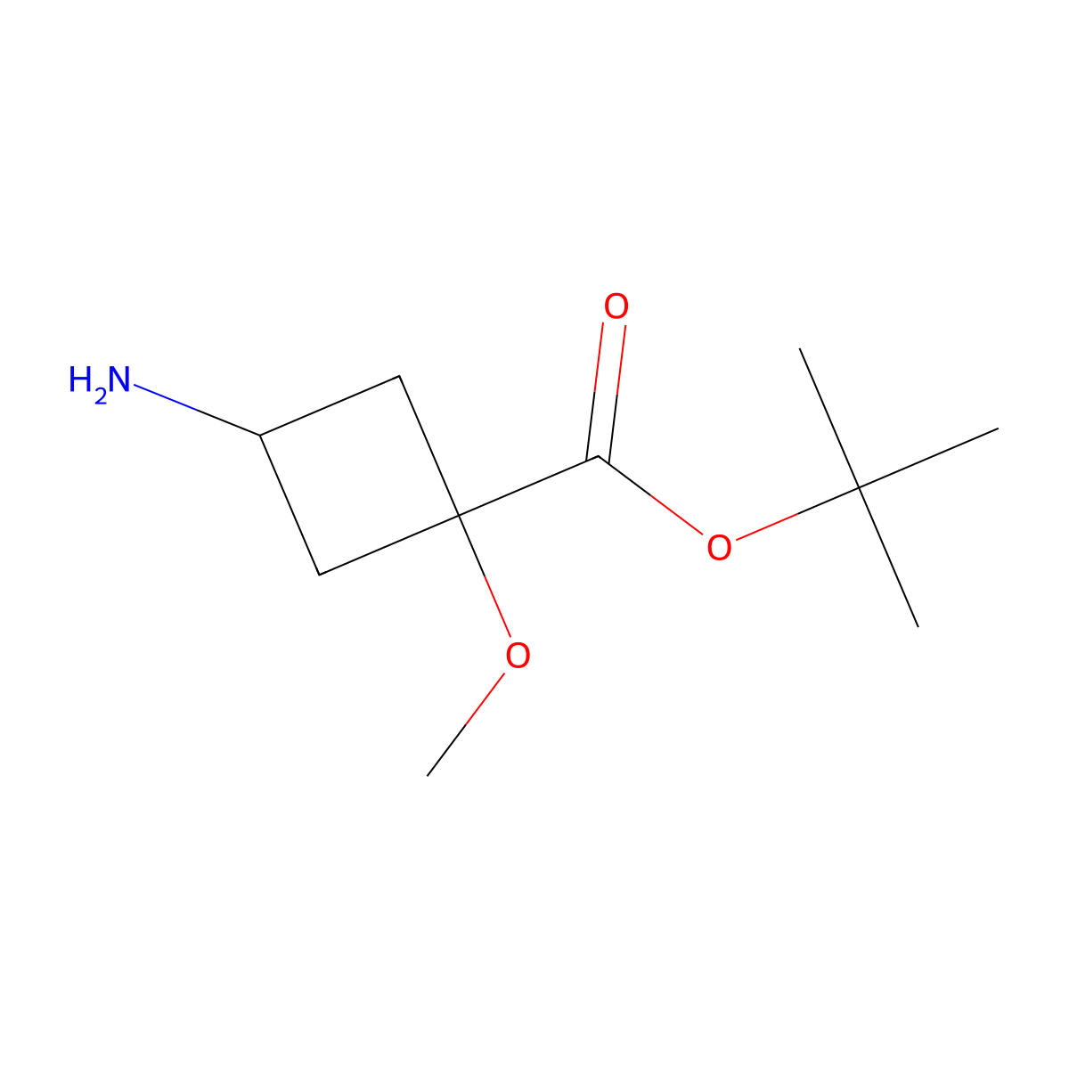 Tert-butyl 3-amino-1-methoxycyclobutane-1-carboxylate molecular structure, CAS 2580254-87-9