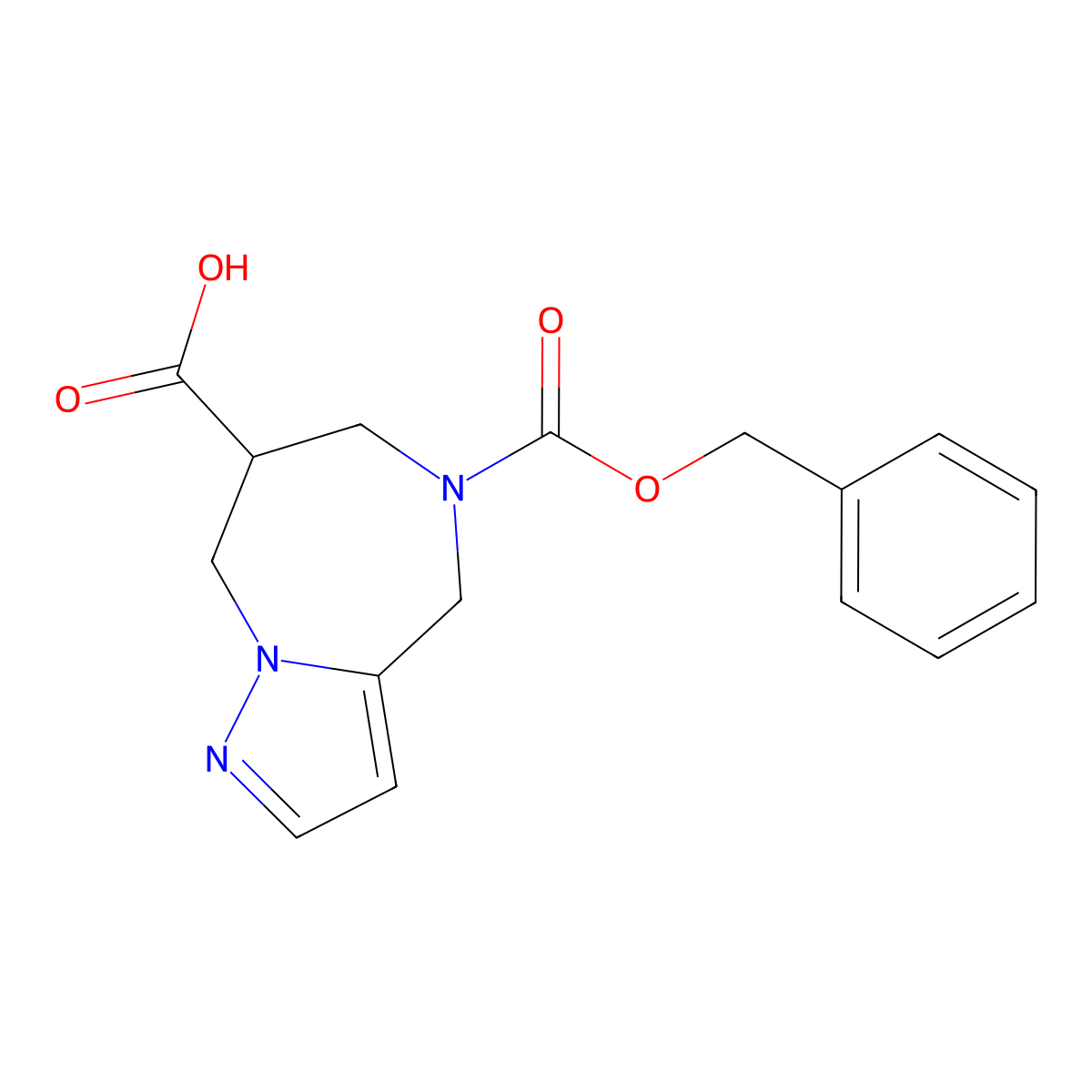 5-[(benzyloxy)carbonyl]-4H,5H,6H,7H,8H-pyrazolo[1,5-a][1,4]diazepine-7-carboxylic acid molecular structure, CAS 2580254-89-1