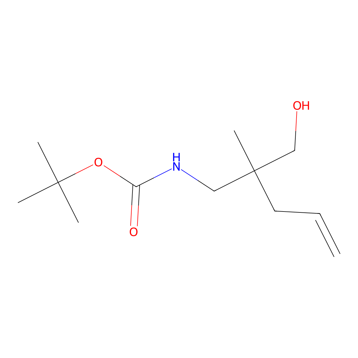 tert-butyl N-[3-hydroxy-2-methyl-2-(prop-2-en-1-yl)propyl]carbamate molecular structure, CAS 2580254-91-5