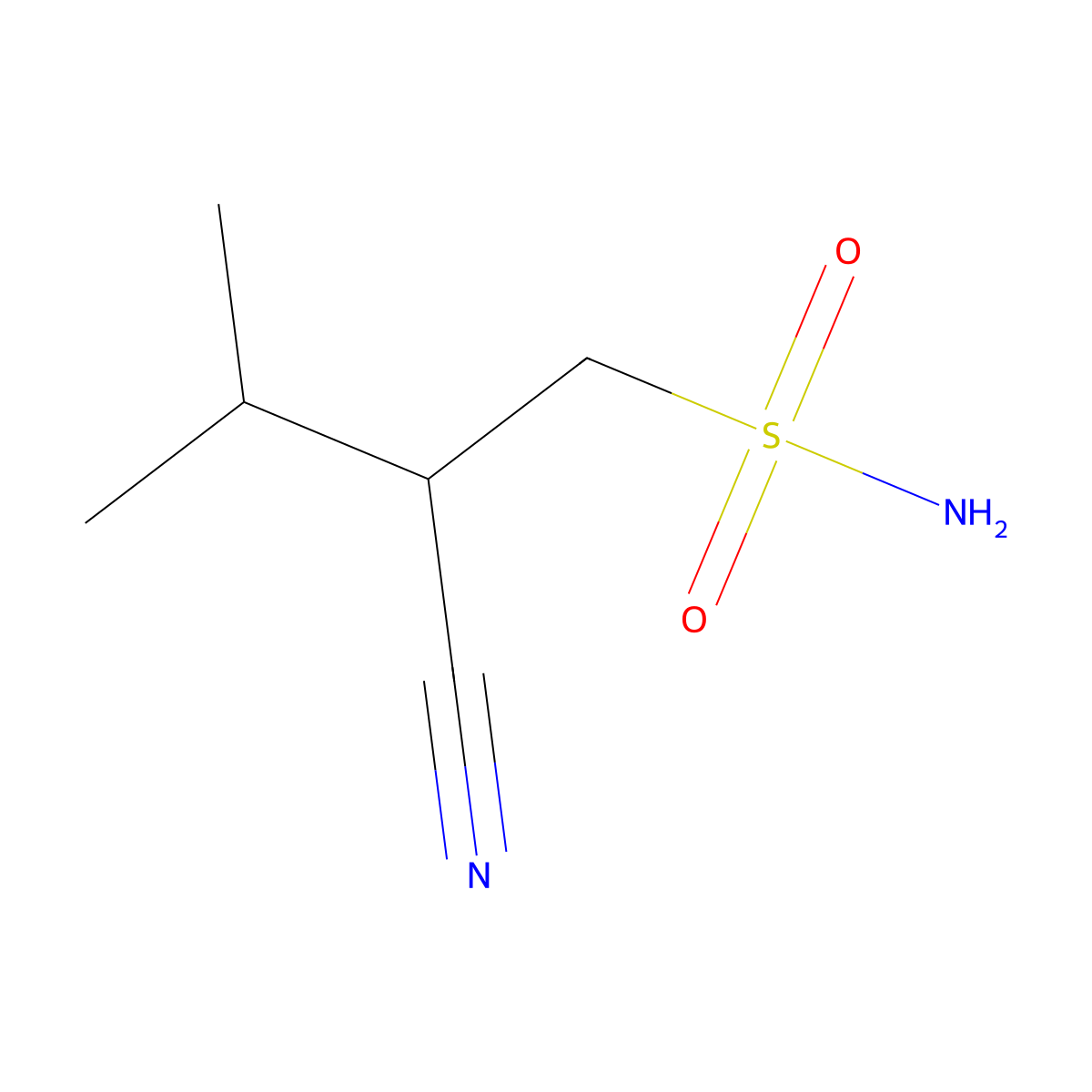 2-Cyano-3-methylbutane-1-sulfonamide molecular structure, CAS 2580254-92-6