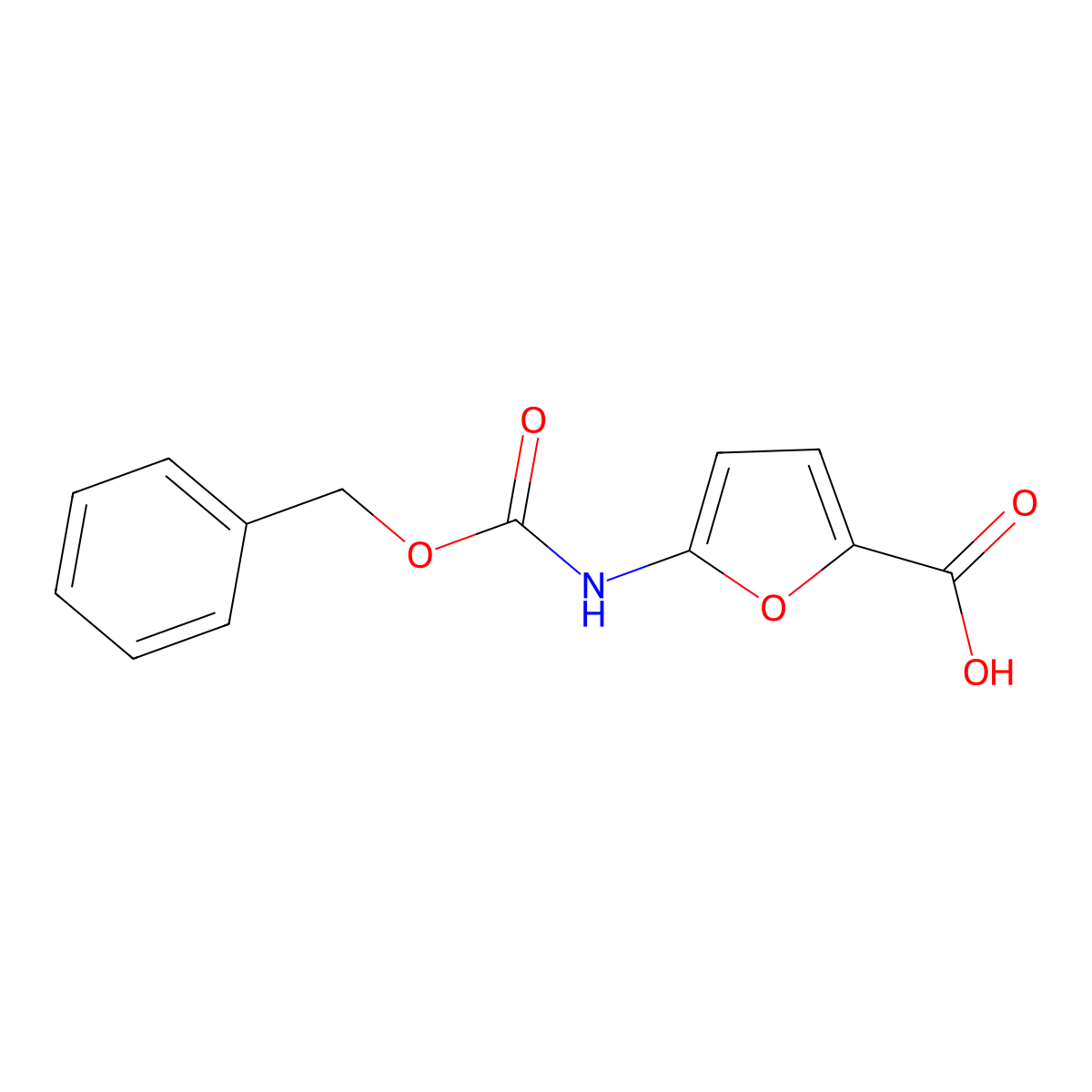 5-{[(Benzyloxy)carbonyl]amino}furan-2-carboxylic acid molecular structure, CAS 2580254-96-0