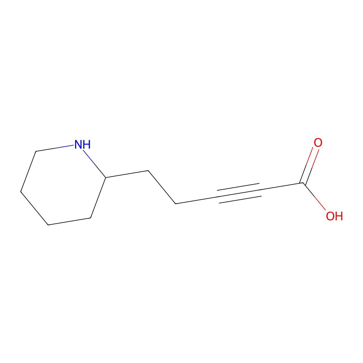 5-(Piperidin-2-yl)pent-2-ynoic acid molecular structure, CAS 2580255-02-1